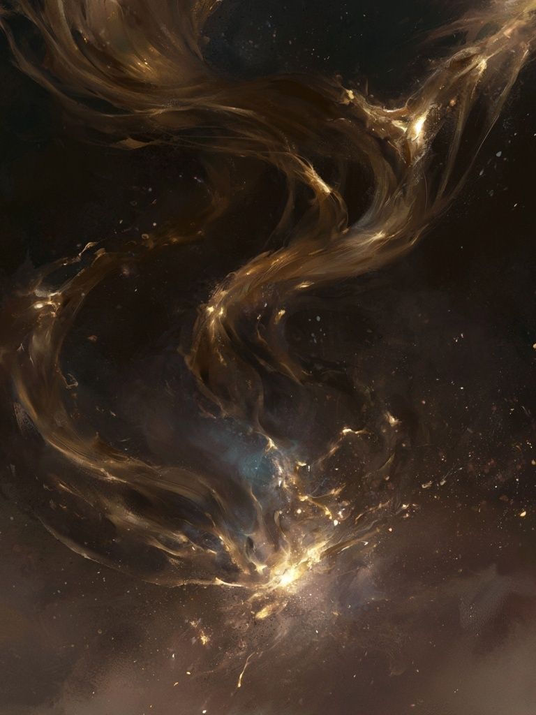 Golden Nebula Abstract Poster. poster detail