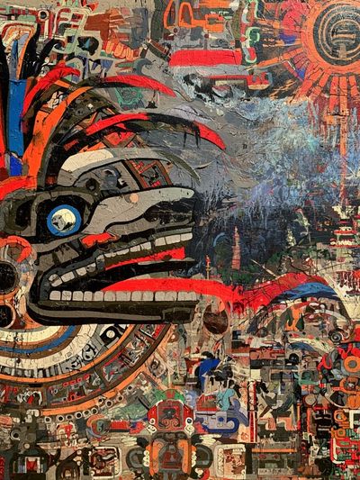 Aztec Sun Mask Abstract Poster.