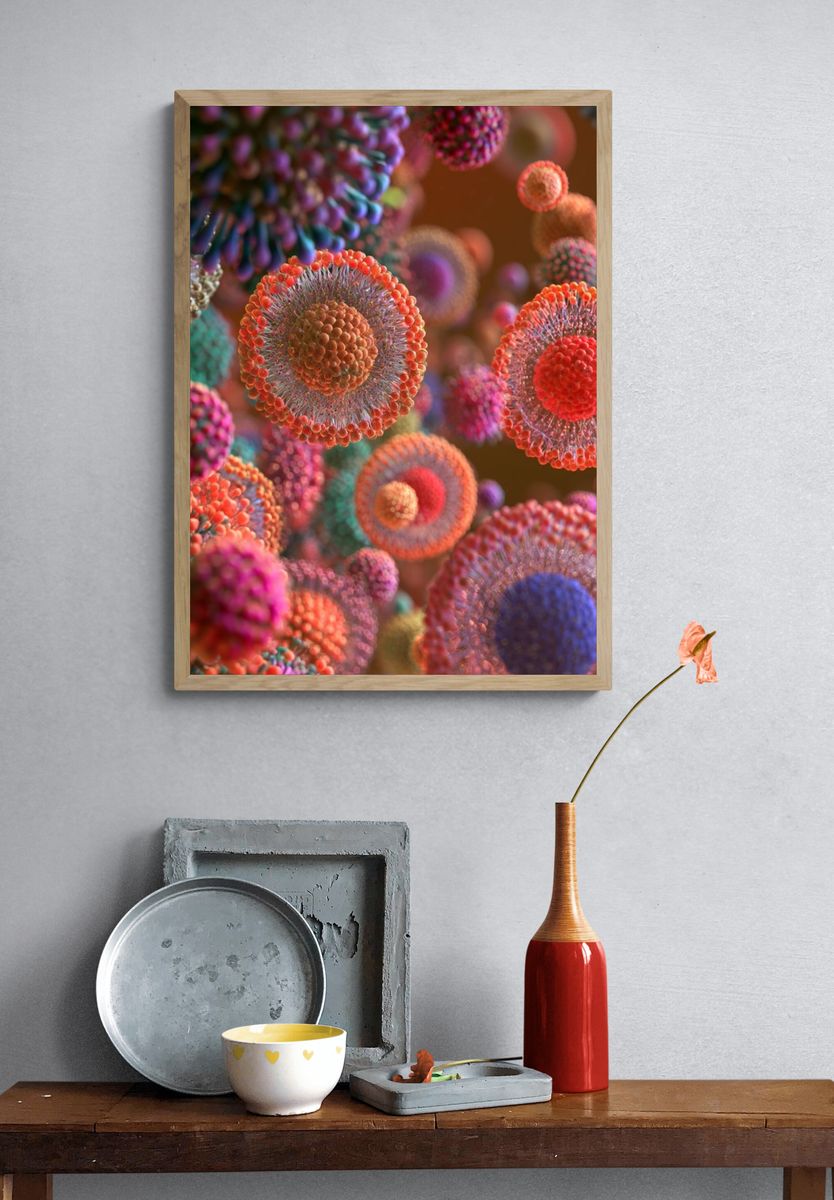 Colorful Micro Bloom Abstract Poster. — room view 3