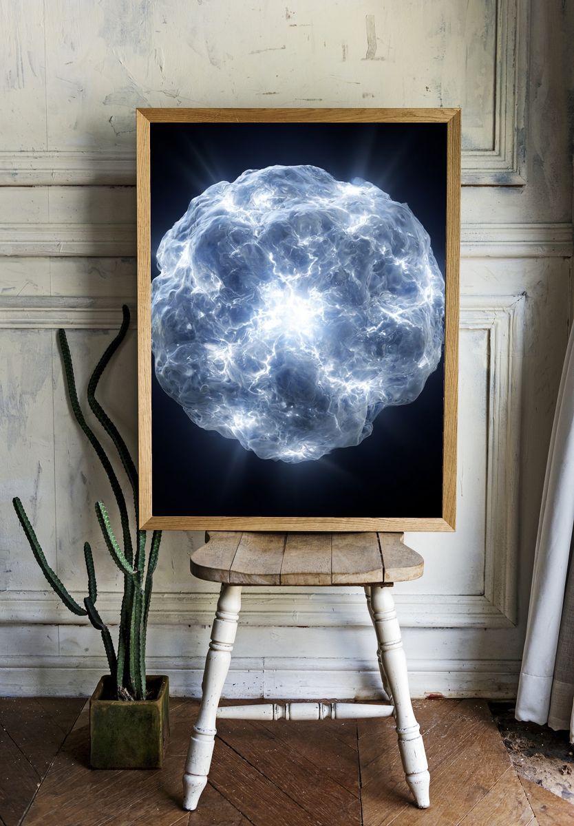 Glowing Cosmic Nebula Abstract Poster. room preview