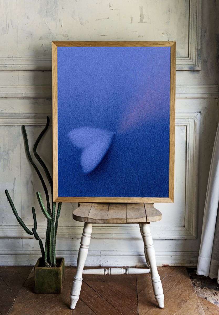 Blue Abstract Texture Poster. — room view 1