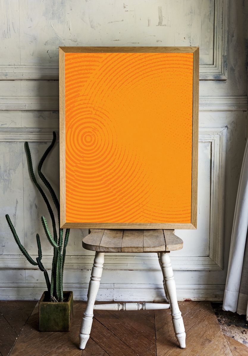 Orange Spiral Texture Abstract Poster. room preview