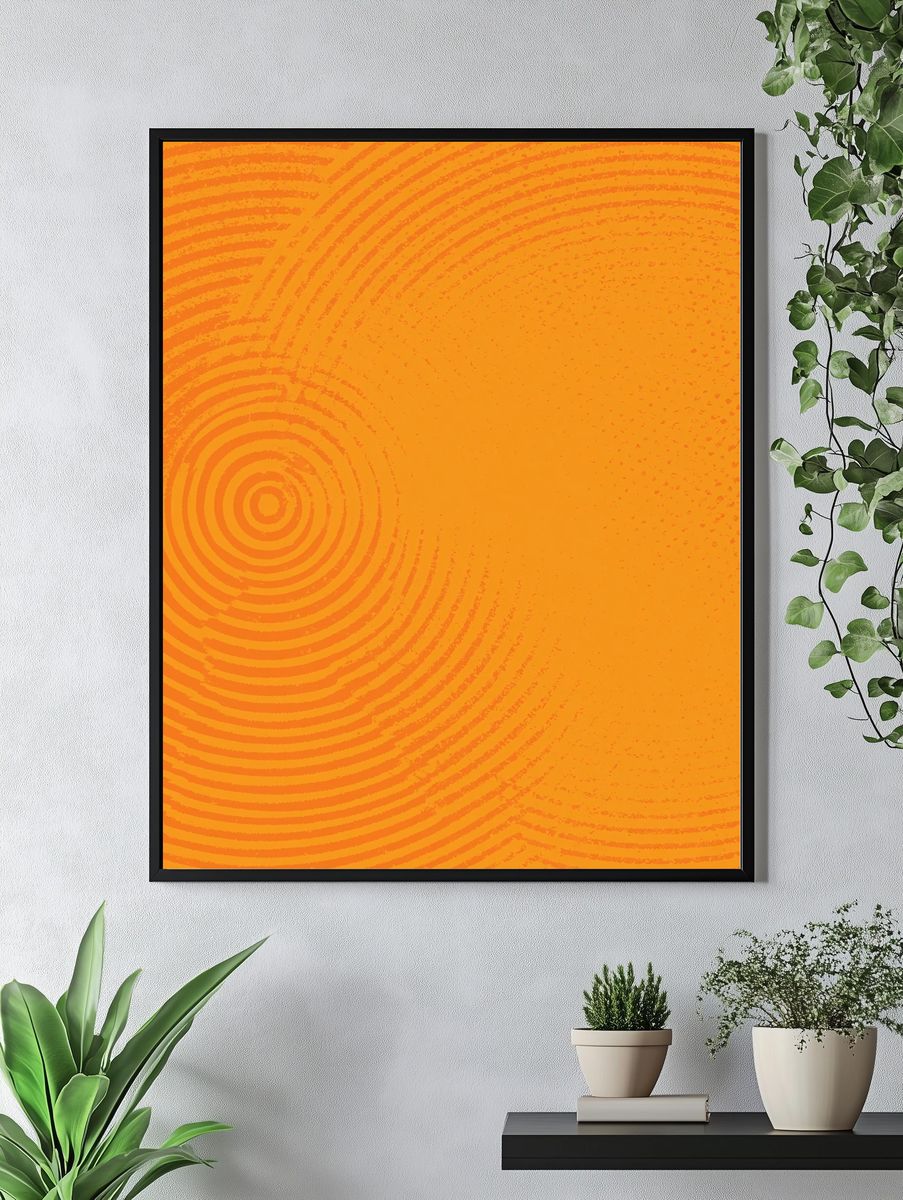 Orange Spiral Texture Abstract Poster. — room view 4