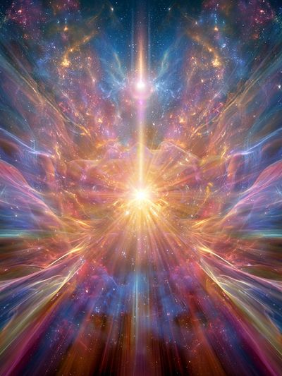 Cosmic Light Burst Abstract Poster. poster