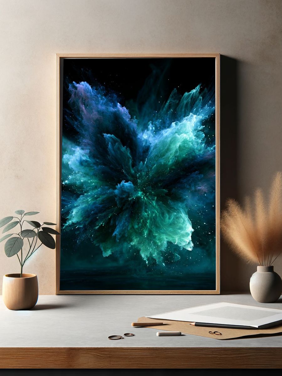Cosmic Color Burst Abstract Poster. — room view 2
