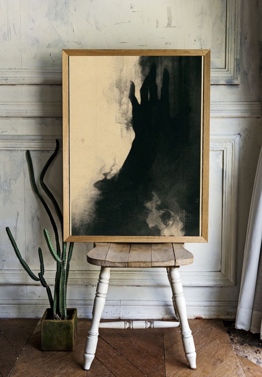 Shadowed Form Abstract Print. — room view 1
