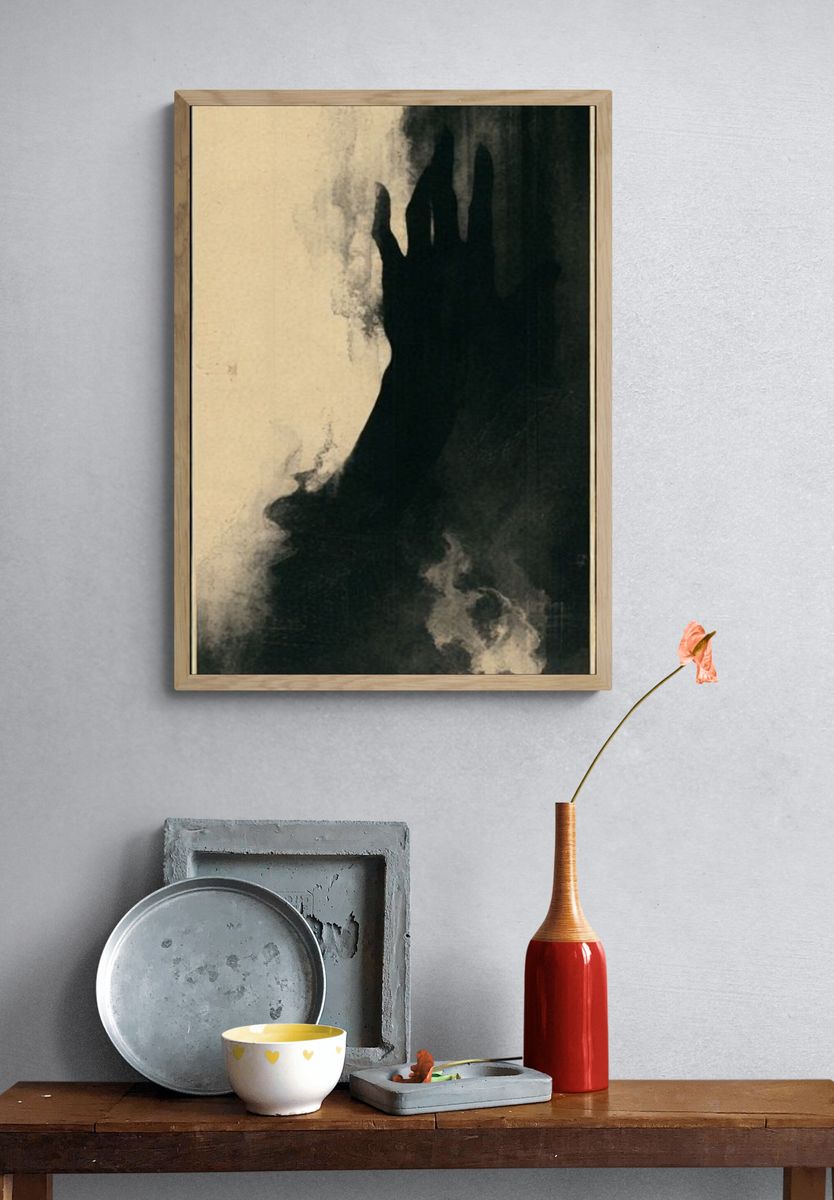 Shadowed Form Abstract Print. — room view 3