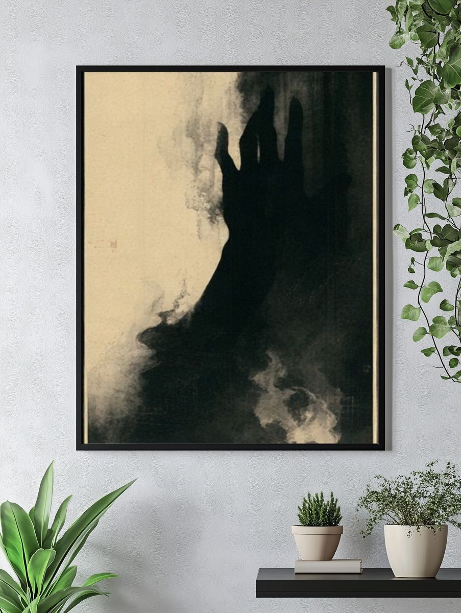 Shadowed Form Abstract Print. — room view 4