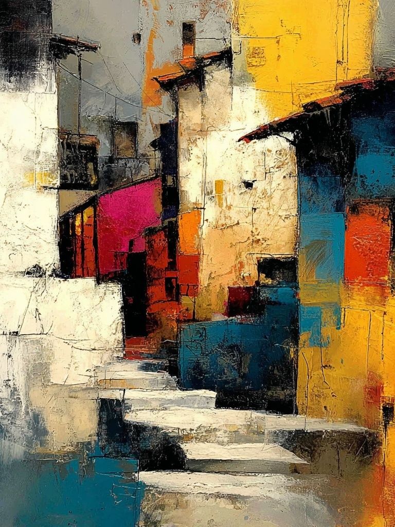 Colorful Abstract Cityscape Poster. poster detail