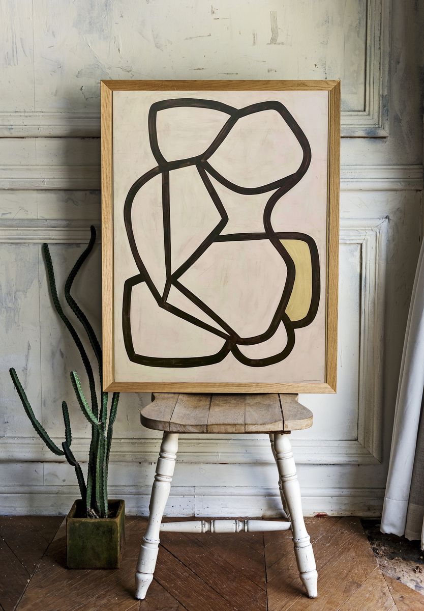 Organic Line Abstract Poster. — room view 1