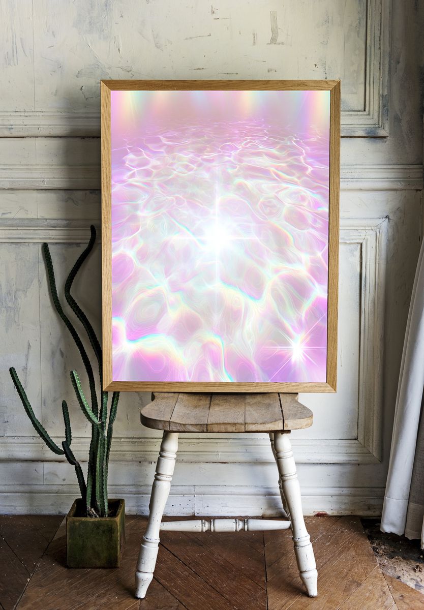 Pastel Iridescent Glow Abstract Poster. — room view 1
