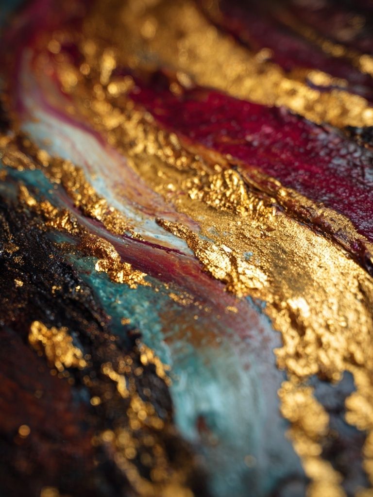 Gilded Abstract Flow Poster. poster — abstract art