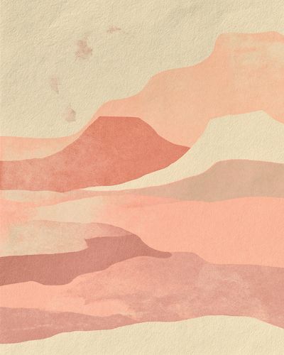 Pastel Desert Layers Abstract Print.