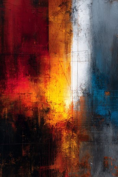 Ember Horizon Abstract Poster. poster print