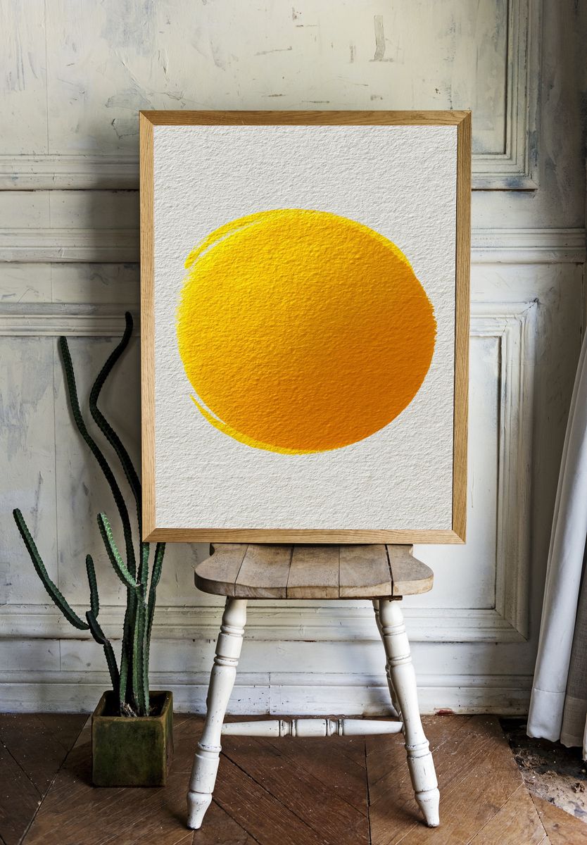 Golden Sun Abstract Poster. room preview