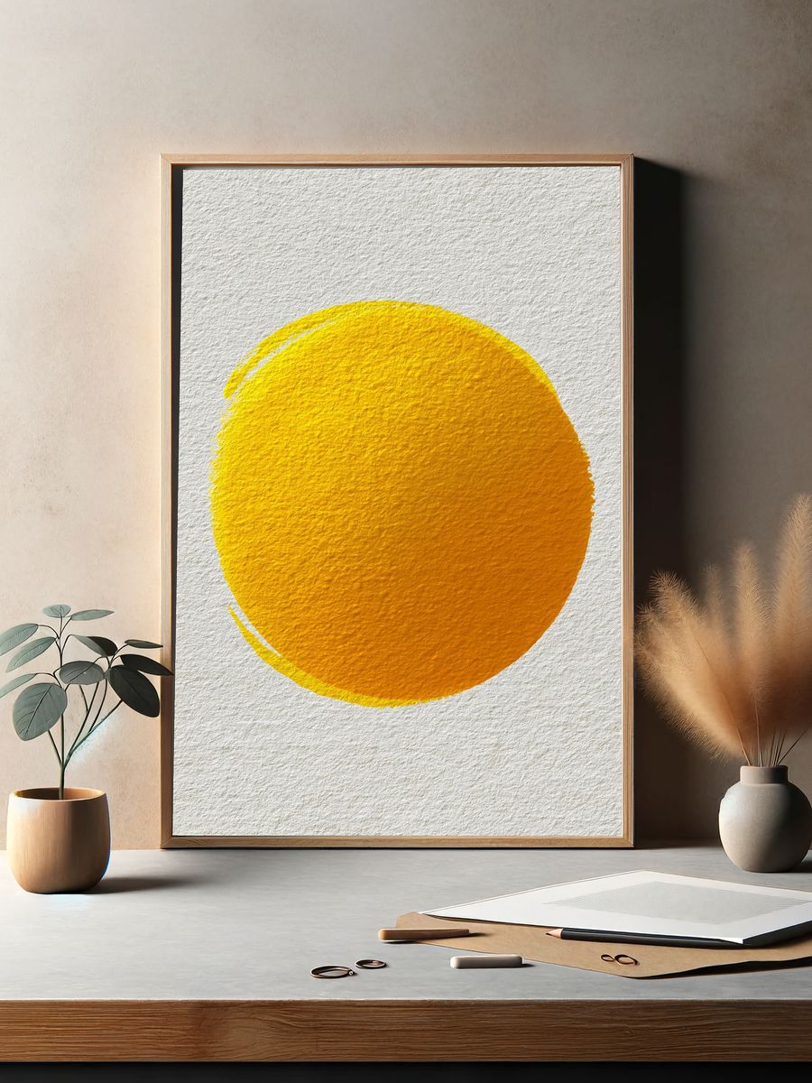 Golden Sun Abstract Poster. — room view 2