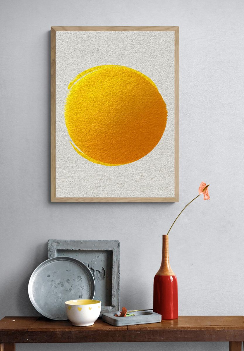 Golden Sun Abstract Poster. — room view 3