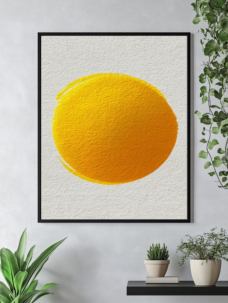 Golden Sun Abstract Poster. — room view 4