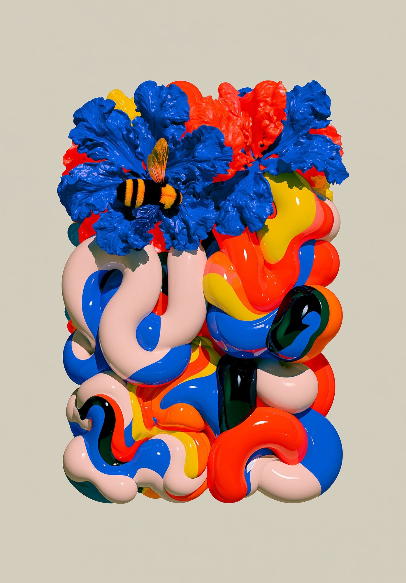 Abstract Floral Sculpture Poster. poster — abstract art