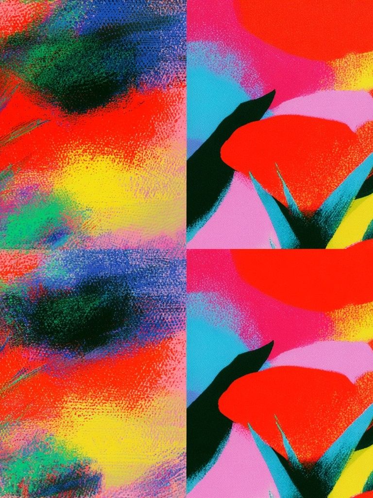 Neon Floral Abstract Poster. poster — abstract art