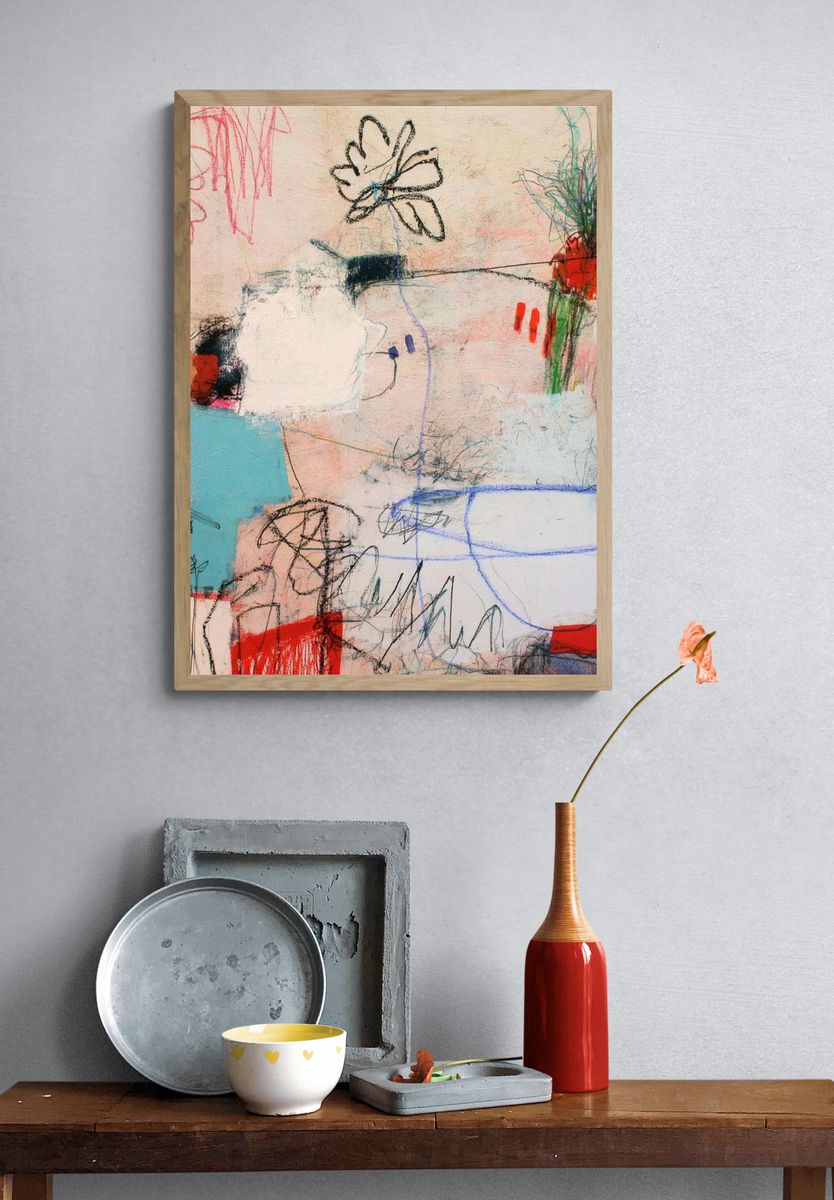 Abstract Scribble Colorfield Poster. — room view 3