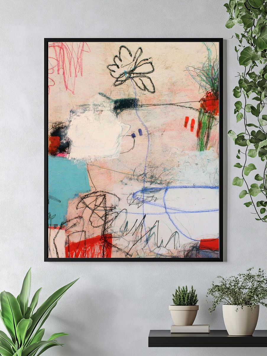 Abstract Scribble Colorfield Poster. — room view 4