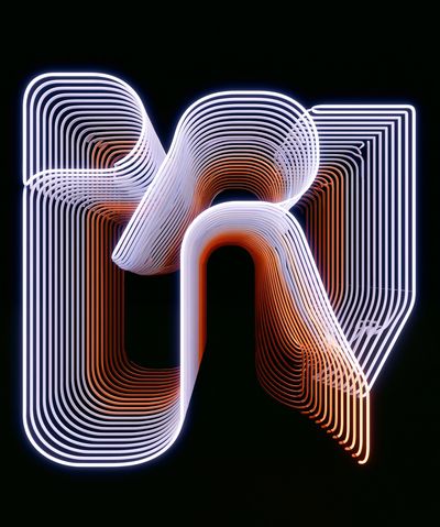 Neon Ribbon Abstract Poster. poster