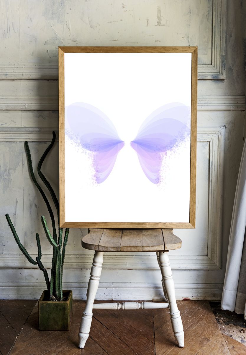 Pastel Butterfly Wings Abstract Print. — room view 1