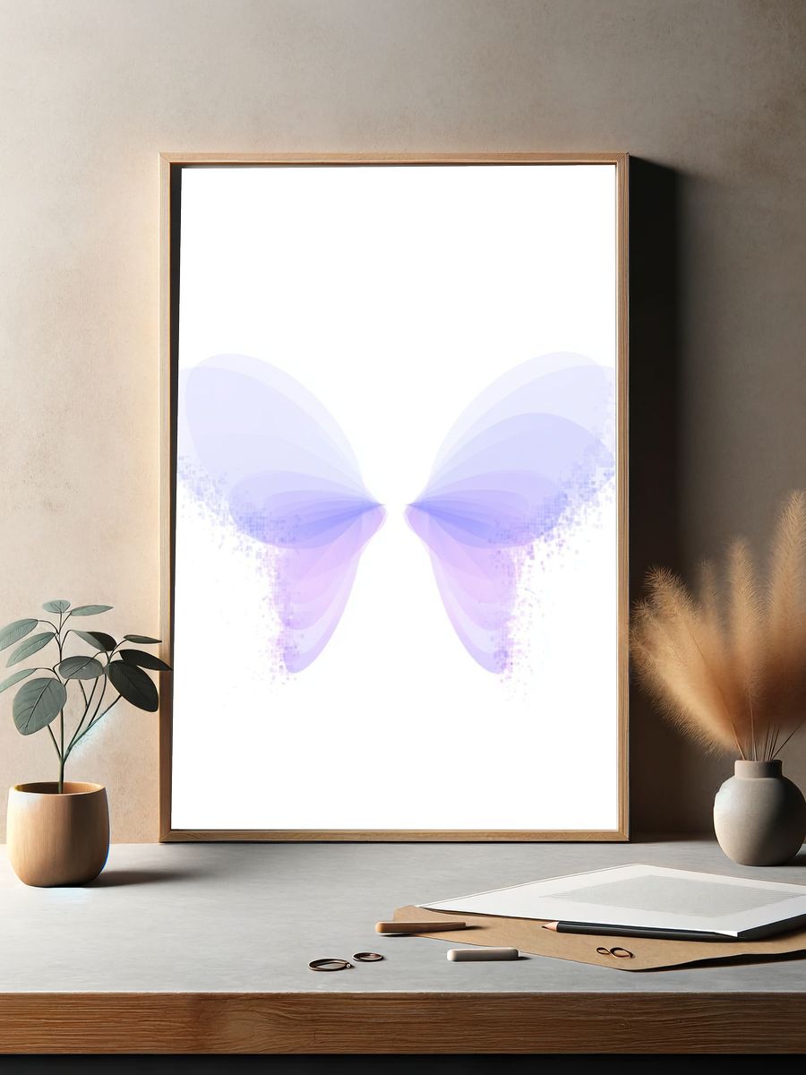 Pastel Butterfly Wings Abstract Print. — room view 2