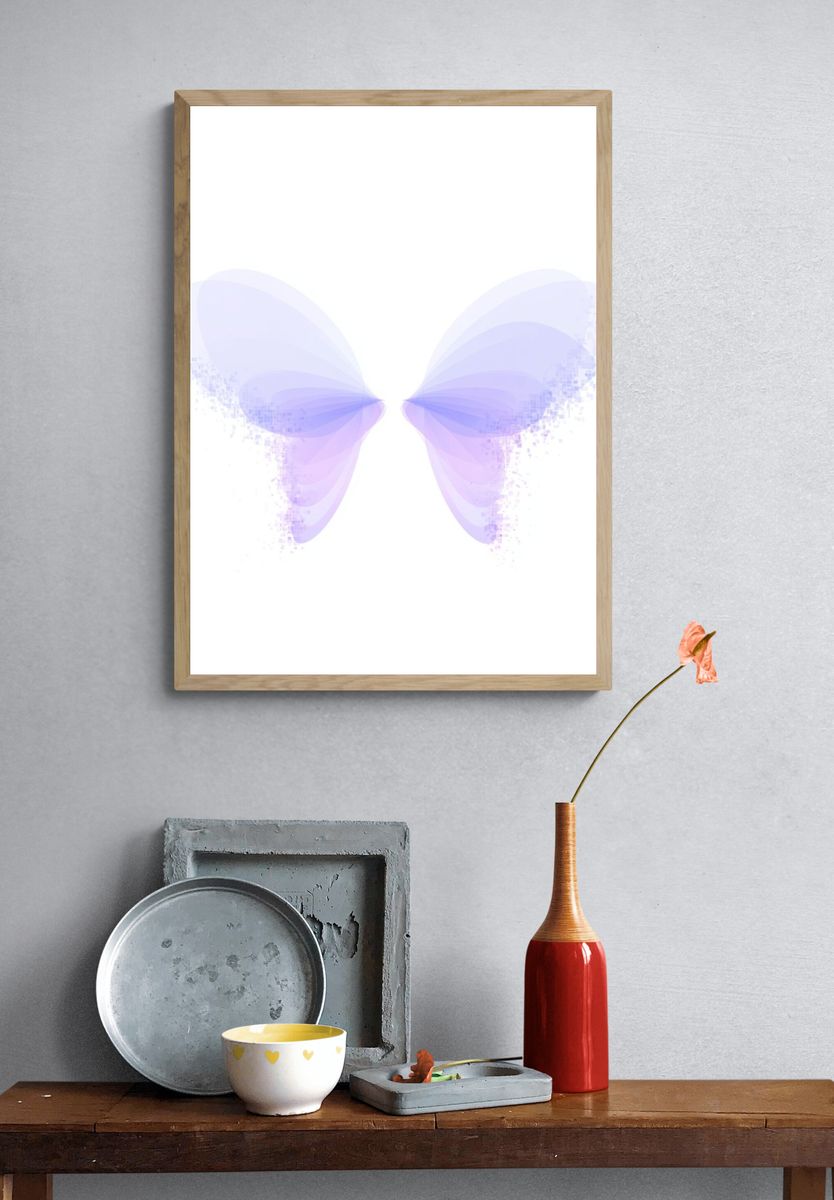 Pastel Butterfly Wings Abstract Print. — room view 3