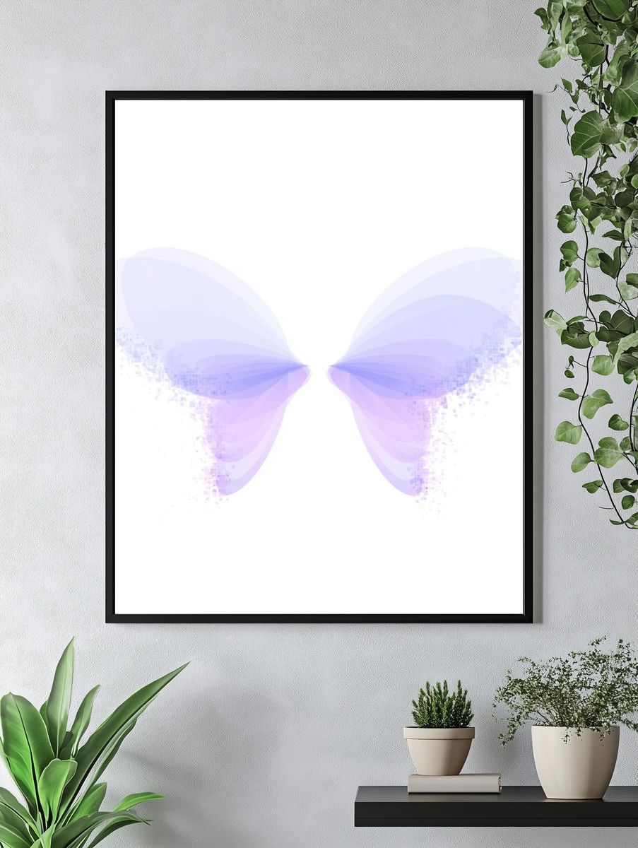 Pastel Butterfly Wings Abstract Print. — room view 4