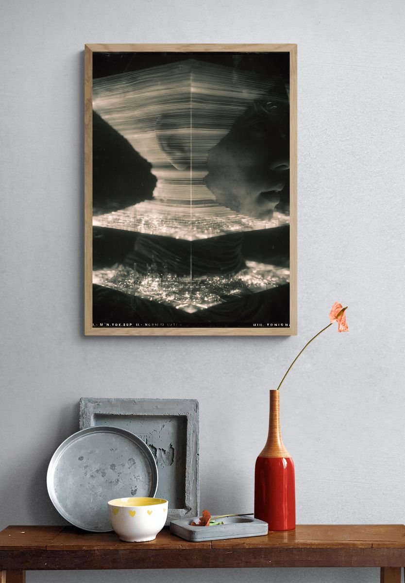 Abstract Light Tunnel Print. — room view 3