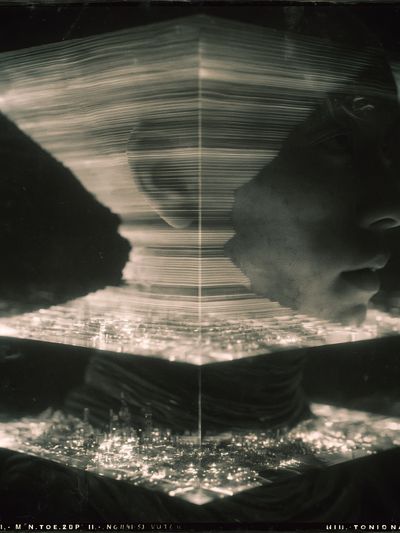 Abstract Light Tunnel Print. poster