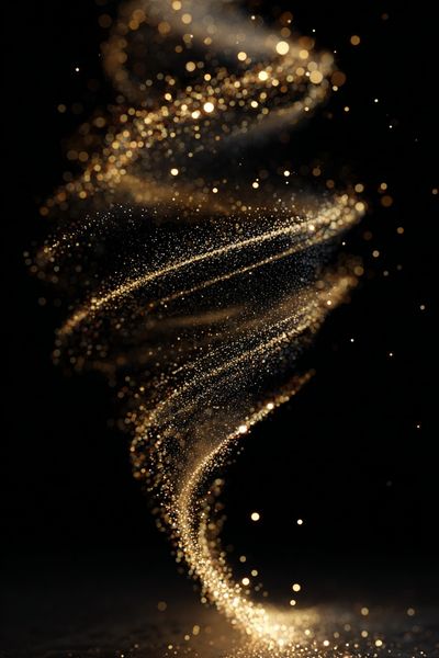 Golden Particle Spiral Abstract Poster. poster print