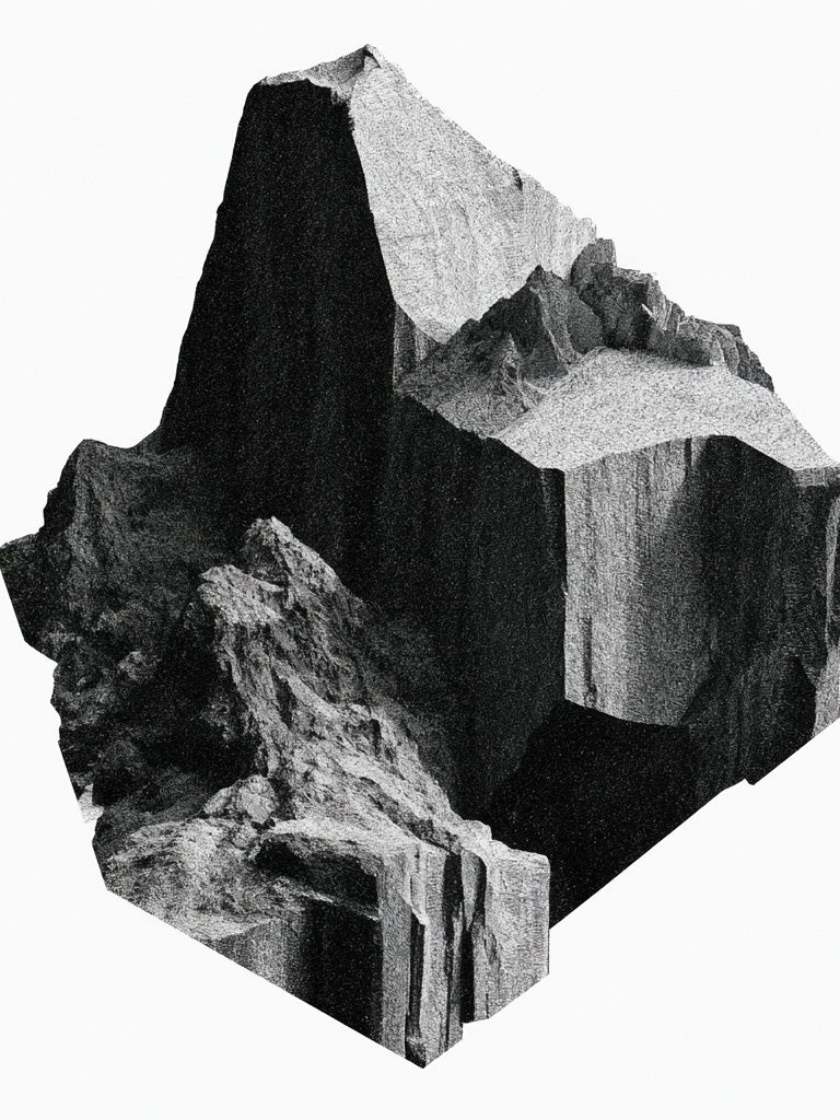 Monochrome Rock Formation Abstract Print. poster detail