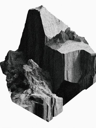 Monochrome Rock Formation Abstract Print. poster