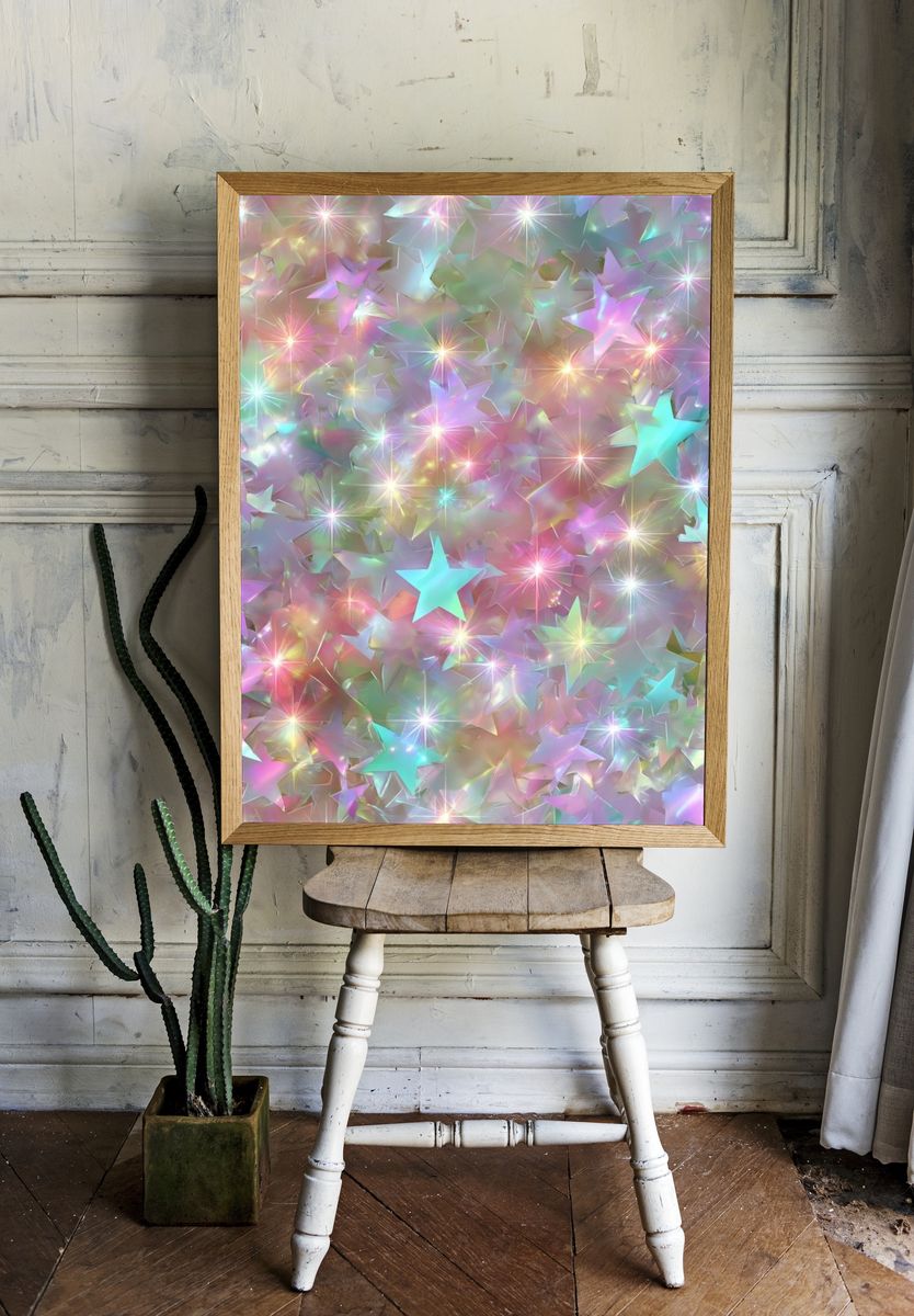 Pastel Starburst Abstract Poster room preview