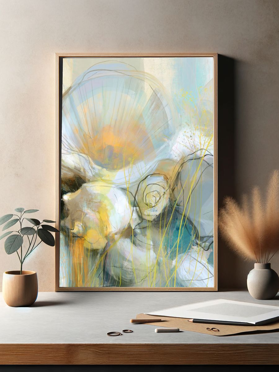 Soft Bloom Abstract Print. — room view 2