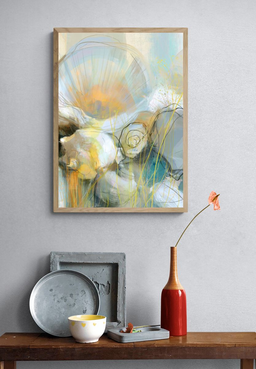 Soft Bloom Abstract Print. — room view 3