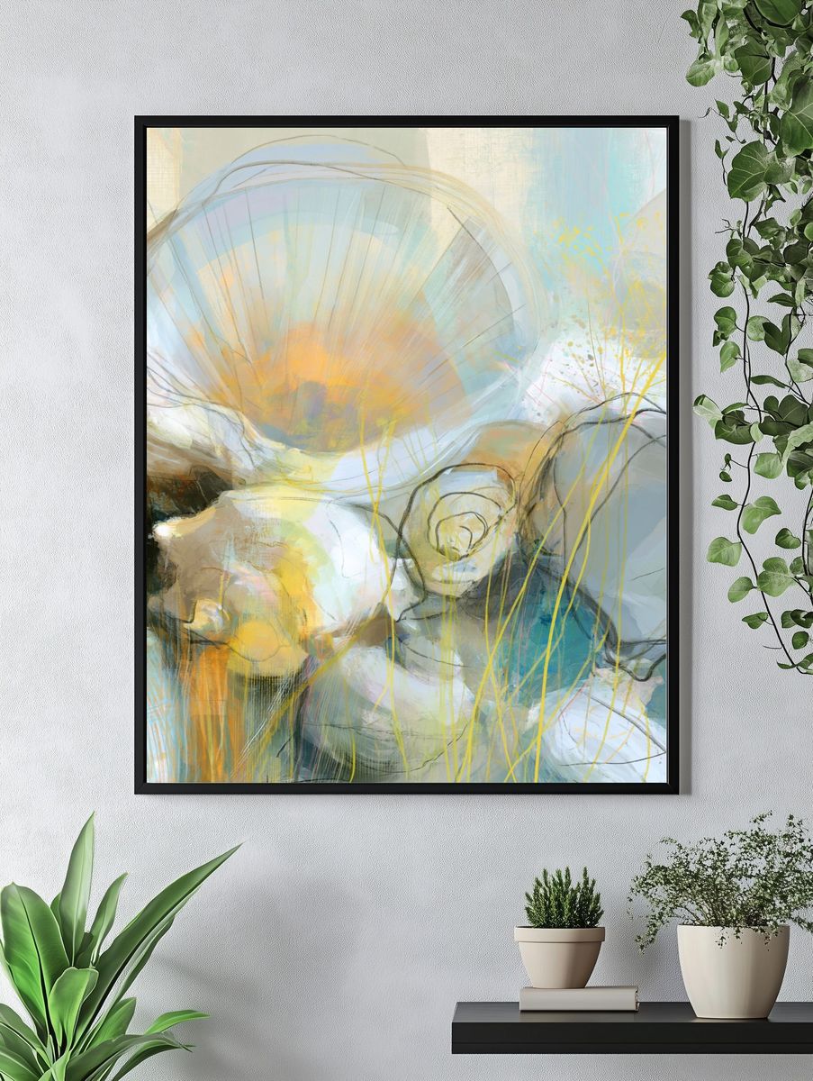 Soft Bloom Abstract Print. — room view 4