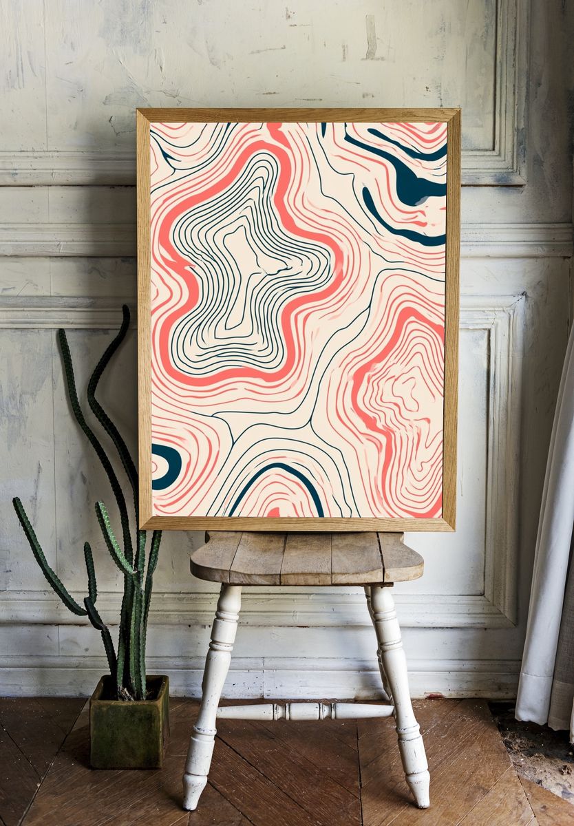 Topographic Waves Abstract Poster. — room view 1