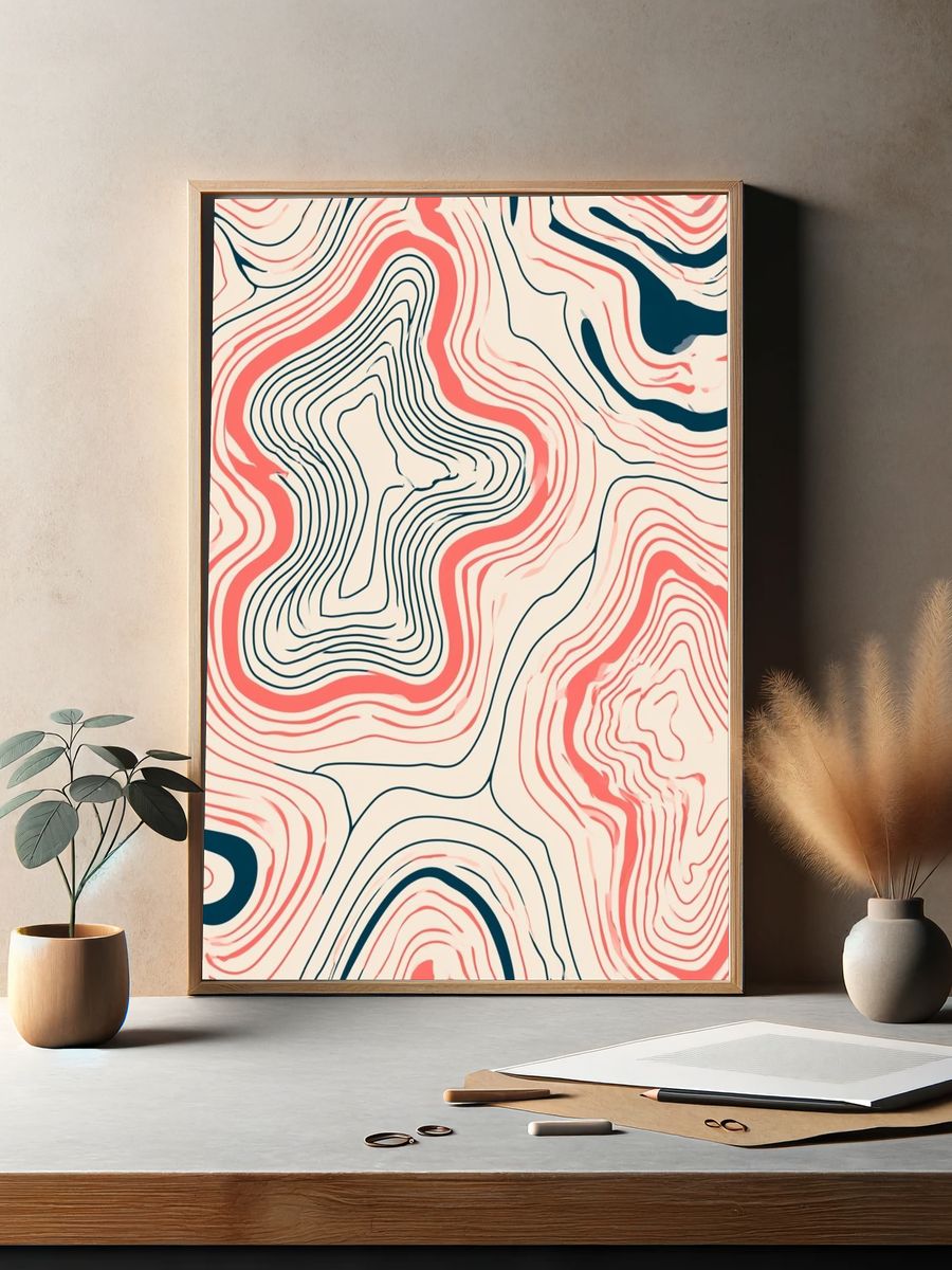 Topographic Waves Abstract Poster. — room view 2