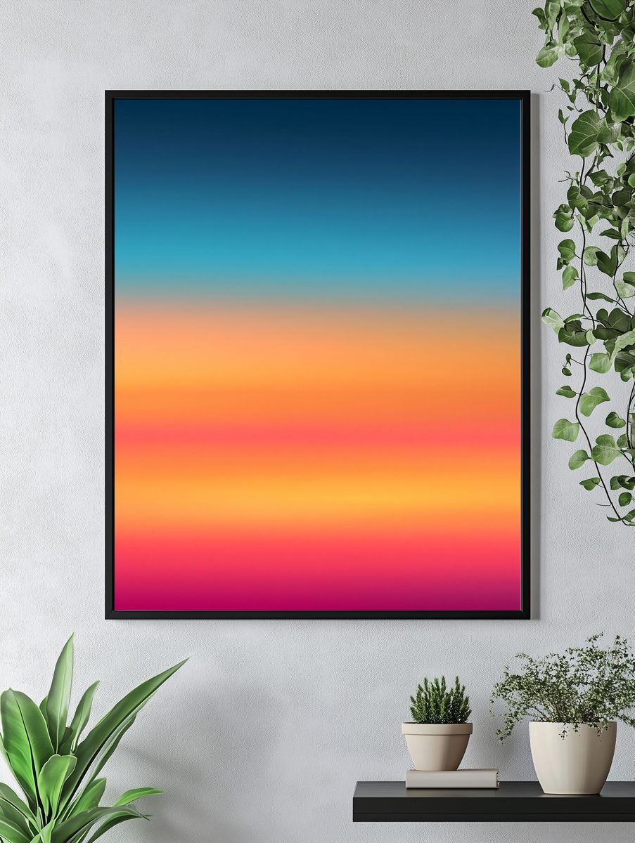 Sunset Gradient Abstract Poster. — room view 4