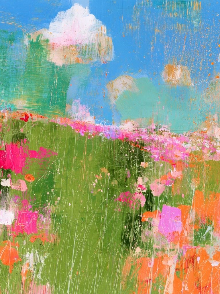 Wildflower Meadow Abstract Print. poster — abstract art