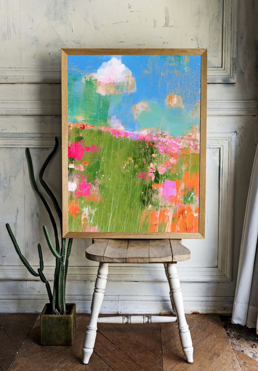 Wildflower Meadow Abstract Print. — room view 1