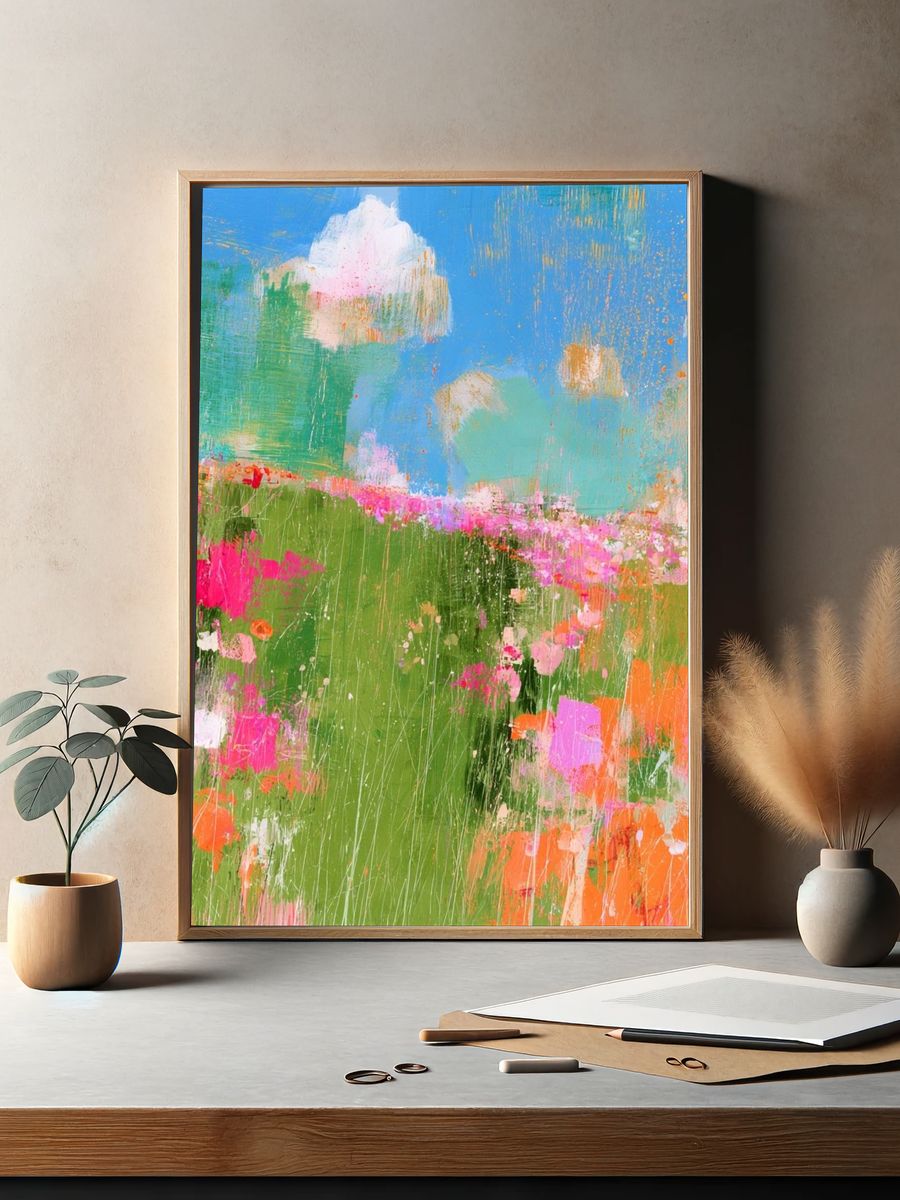 Wildflower Meadow Abstract Print. — room view 2