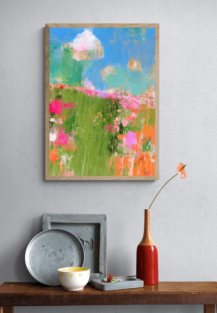 Wildflower Meadow Abstract Print. — room view 3