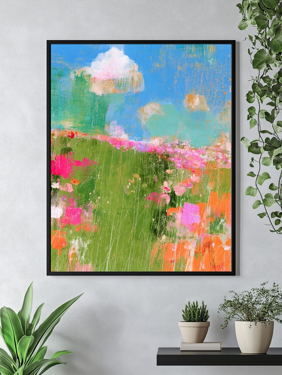 Wildflower Meadow Abstract Print. — room view 4