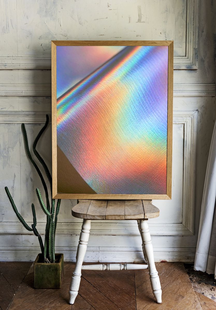 Iridescent Prism Abstract Poster. — room view 1