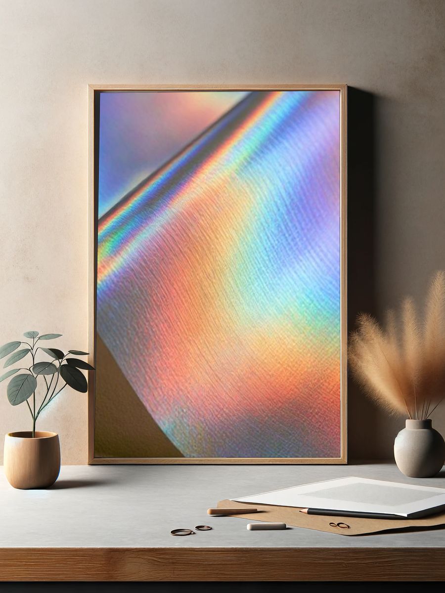 Iridescent Prism Abstract Poster. — room view 2
